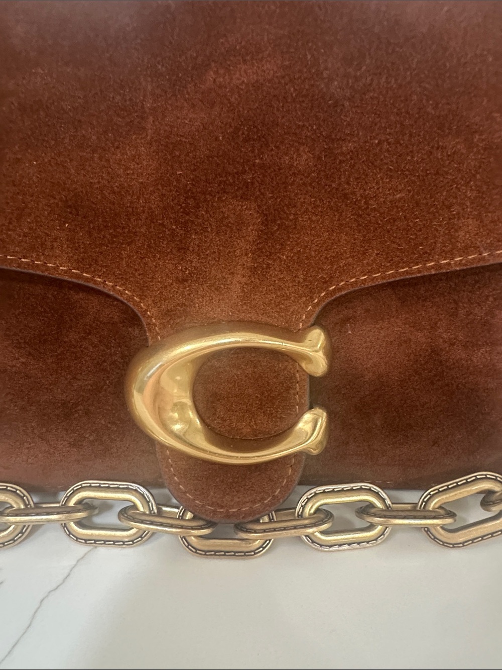 Coach Brown Suede Tabby Shoulder Bag in warm brown with Gold Hardware ๐๐๐ค - Picture 5 of 12